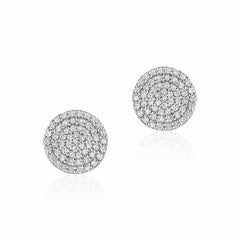 large round pave diamond posts in white gold