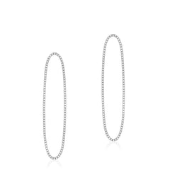 Diamond Silhouettes Open Elongated Oval Post Earrings