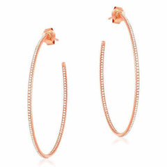 40mm in and out post hoop earrings in rose gold
