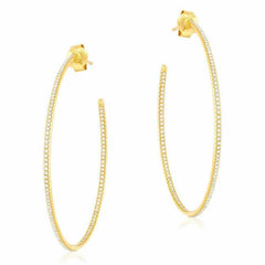 40mm in and out post hoop earrings in yellow gold