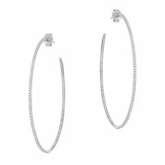 50mm in and out hoop earrings in white gold