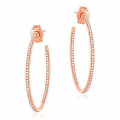 25mm in and out post hoop earrings in rose gold