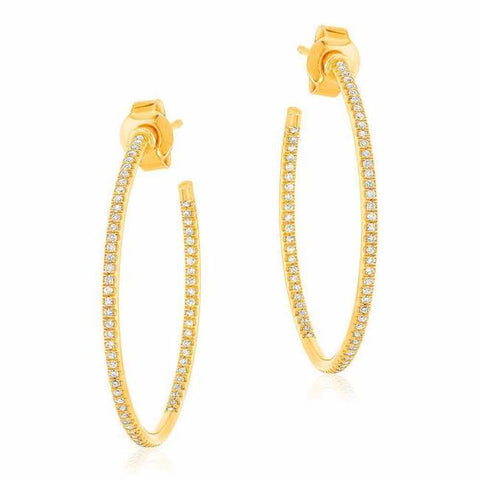 25mm In And Out Diamond Hoop Earrings