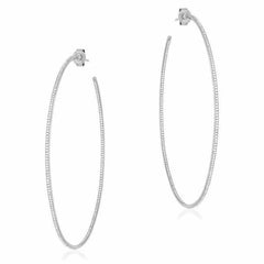65mm in & out hoop earrings with diamonds in white gold