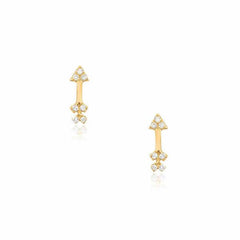 petite arrow posts in yellow gold