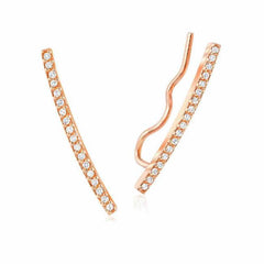 diamond ear climbers in rose gold
