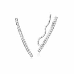 diamond ear climbers in white gold