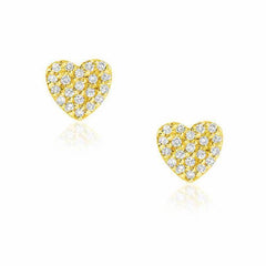 small heart pave earrings in white gold