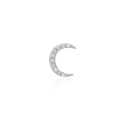 Crescent Moon Pave Post Earrings