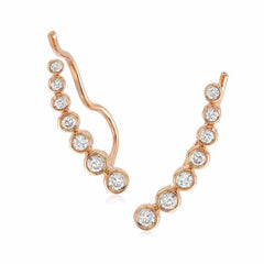 bubble bezel set ear climbers in rose gold