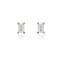 pETITE BAGUETTE DIAMOND POSTS IN rose GOLD
