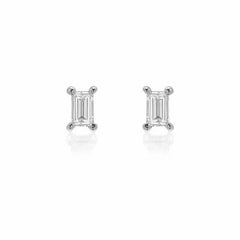 pETITE BAGUETTE DIAMOND POSTS IN white GOLD
