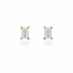 pETITE BAGUETTE DIAMOND POSTS IN YELLOW GOLD