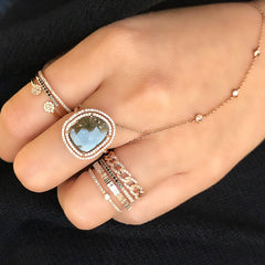 Yin Yang Eternity Band with Black and White Diamonds