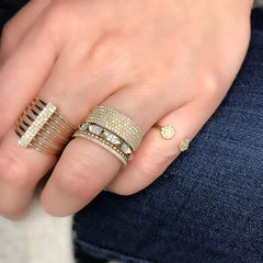 Double Round Pave Ring