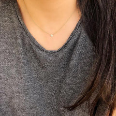 Petite Pave Disc Necklace - 4.5mm Diameter