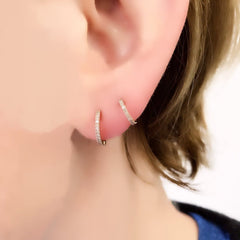 Petite Diamond Huggies