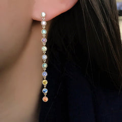 Linea Rainbow Sapphire Dangle Earrings