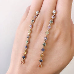 Linea Rainbow Sapphire Dangle Earrings
