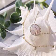 One of a Kind Diamond Slice Necklace in Yellow Gold