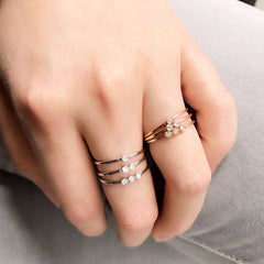 Double Petite Bezel Set Diamond Band