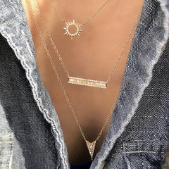 Heirloom Baguette Diamond Bar Necklace