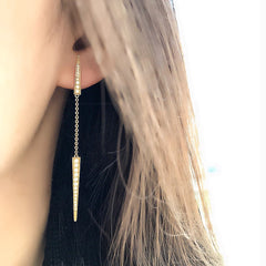 Double Dagger Dangle Earrings