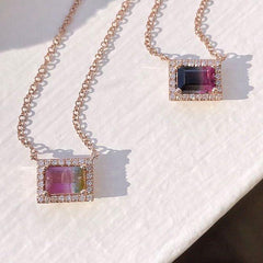 One of a Kind Banded Tourmaline Necklace
