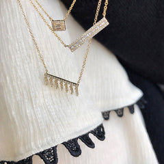 Heirloom Baguette Diamond Bar Necklace