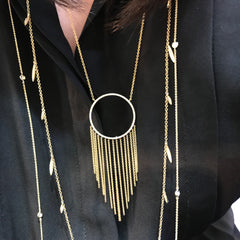 Long Open Circle Dream Catcher Necklace