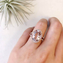 One of a Kind Split Shank Morganite Ring