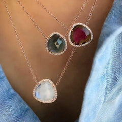 One of a Kind Watermelon Tourmaline Necklace in Rose Gold