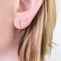 petite bar post on ear