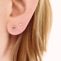 heart posts on ear