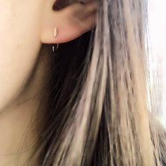 petite willow three quarter hoops on ear