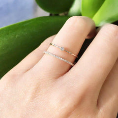 Single bezel ring on hand