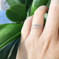 Triple Petite Bezel Set Diamond Band