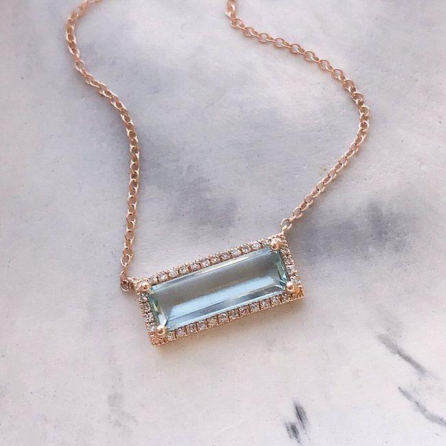 landscape necklace in aquamarine