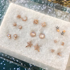 Petite Diamond Halo Post Earrings