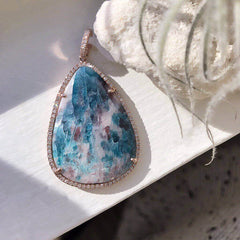 One of a Kind Paraiba Tourmaline Pendant in Rose Gold