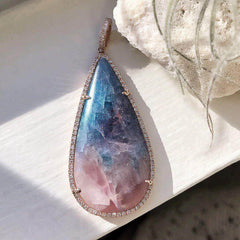 One of a Kind Paraiba Tourmaline Pendant in Rose Gold