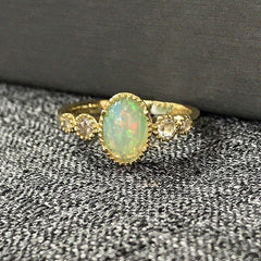 One of a Kind Opal Ring in Yellow Gold