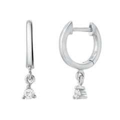 high polish huggies with dangling souli diamonds