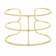 royal cuff with diamonds in yellow gold
