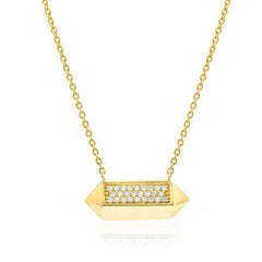 dream capsule necklace in yellow gold with diamonds