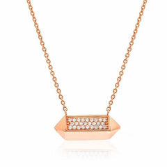 dream capsule necklace in rose gold with diamonds