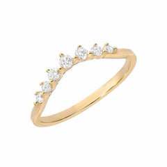 seven stone graduated band in yellow gold