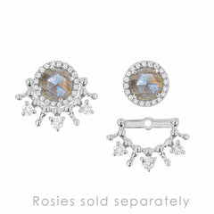 tiara ear jackets in white gold
