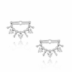 tiara ear jackets in white gold
