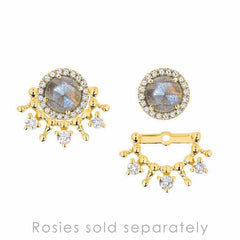 tiara ear jackets in yellow gold